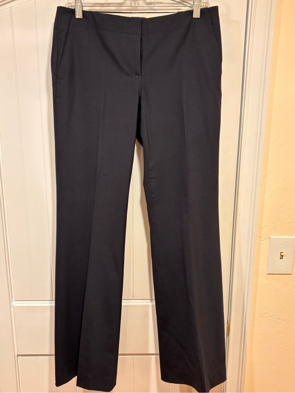 NWT J. Crew Navy Tailored Wide Leg Dress Pants Slacks Size 6 Wool/Spandex blend
